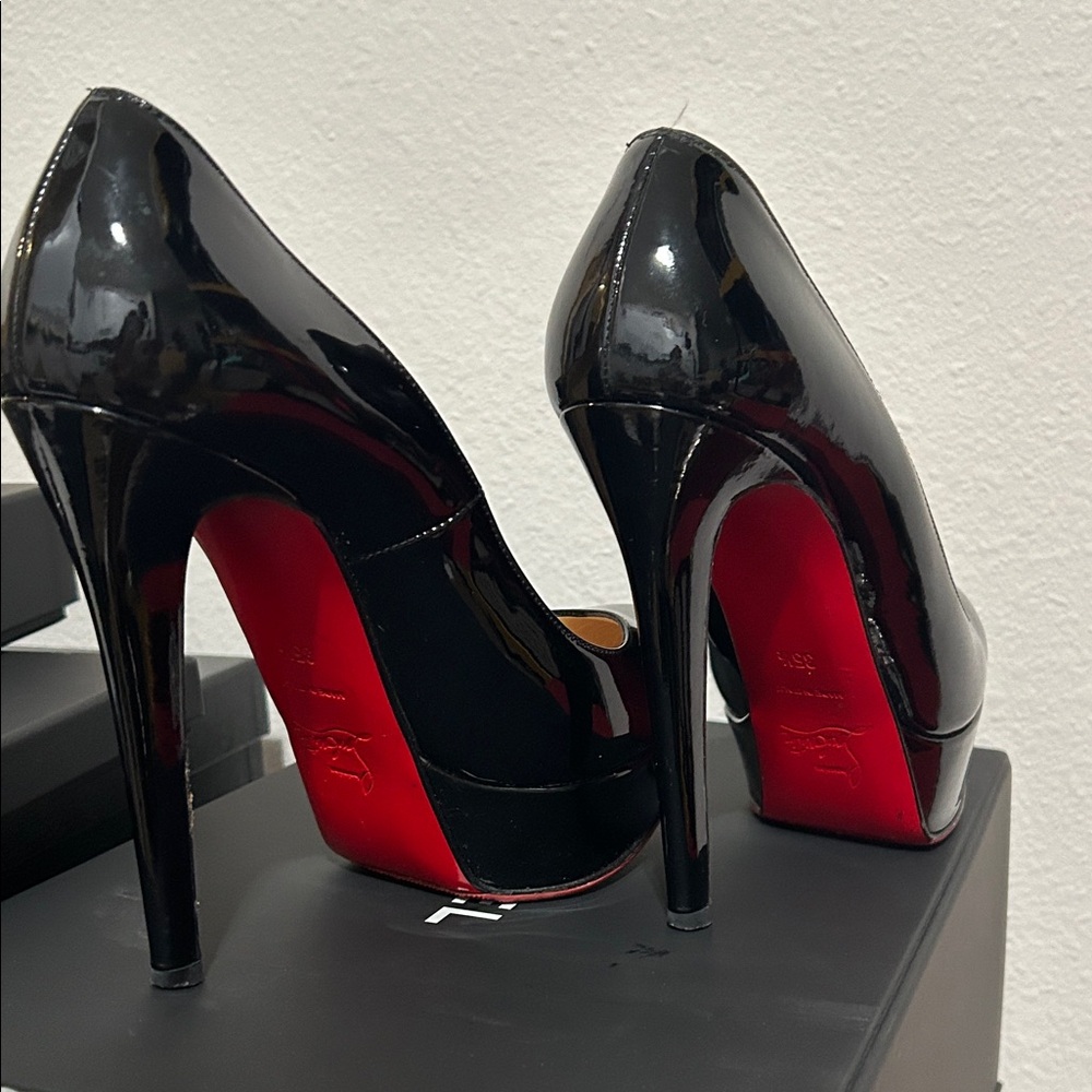 Christian Louboutin Black Patent Heels with Red Soles